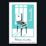 Blue Retro Dansette Rekordspieler Pop Art Plakat<br><div class="desc">Retro Record Pop Art Poster</div>
