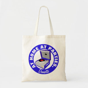 Blue Retro Dansette Rekordspieler Tote Bag Tragetasche