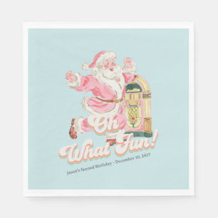 Blue Retro - Groovy Santa Claus Feiertag Serviette