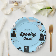 Blue Retro Grooy Spooky Ein Halloween 1. Geburtsta