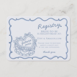 Blue Retro Herz Coquette Kuchen Registrierung einf Begleitkarte