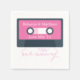 Blue Retro Mixtape Wedding Serviette