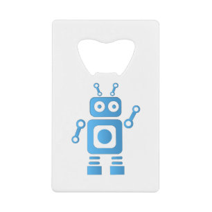 Blue Retro Robot Geldbeutel Flaschenöffner