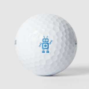 Blue Retro Robot Golfball