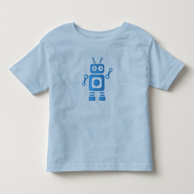 Blue Retro Robot Kleinkind T-shirt (Vorderseite)