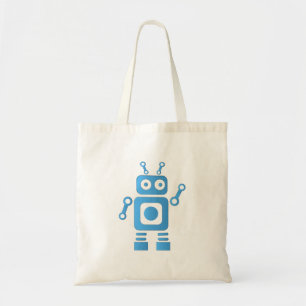 Blue Retro Robot Tragetasche