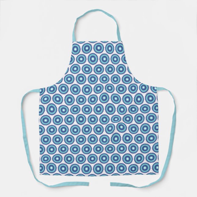 Blue Retro Schürze (Vorderseite)