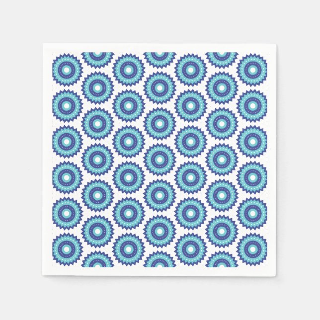 Blue Retro Serviette (Vorderseite)