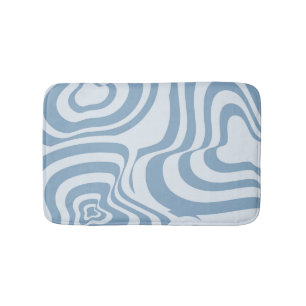Blue Retro Swirl Groovy Y2K Muster Badematte