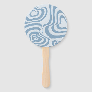 Blue Retro Swirl Groovy Y2K Muster Fächer