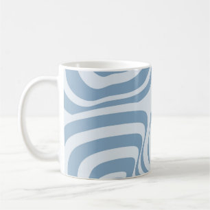 Blue Retro Swirl Groovy Y2K Muster Kaffeetasse