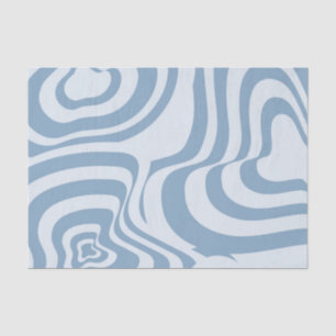 Blue Retro Swirl Groovy Y2K Muster Seidenpapier