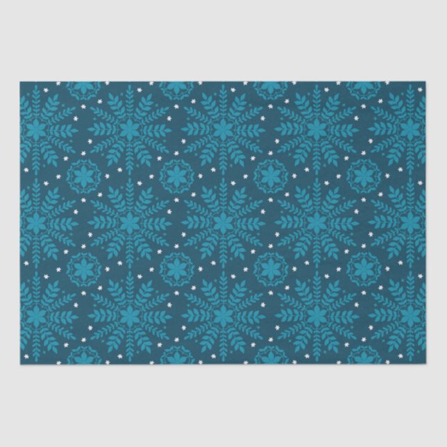 Blue Retro Tides of Christmas Vibes Seidenpapier (Vorderseite)