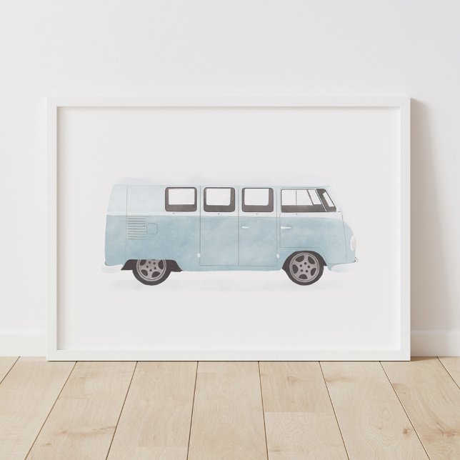 Blue Retro Van Kinderzimmer Decor Poster (Von Creator hochgeladen)