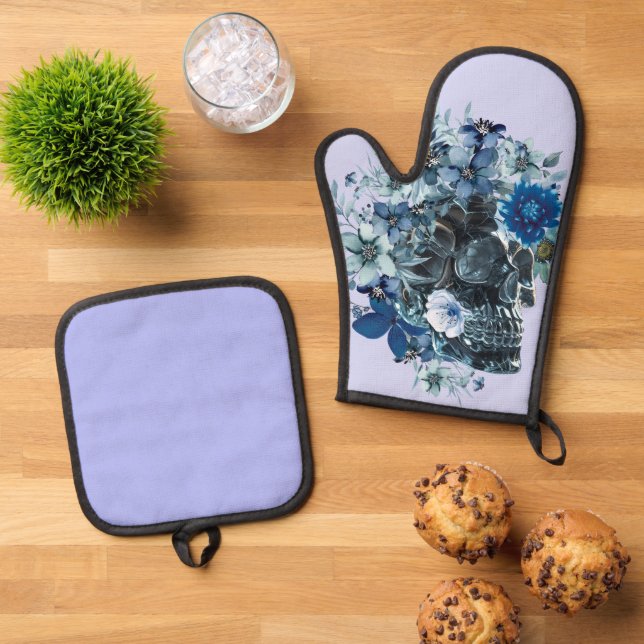 BLUE REVERIE OFENHANDSCHUH & Topflappen-Set (Oben Unten)