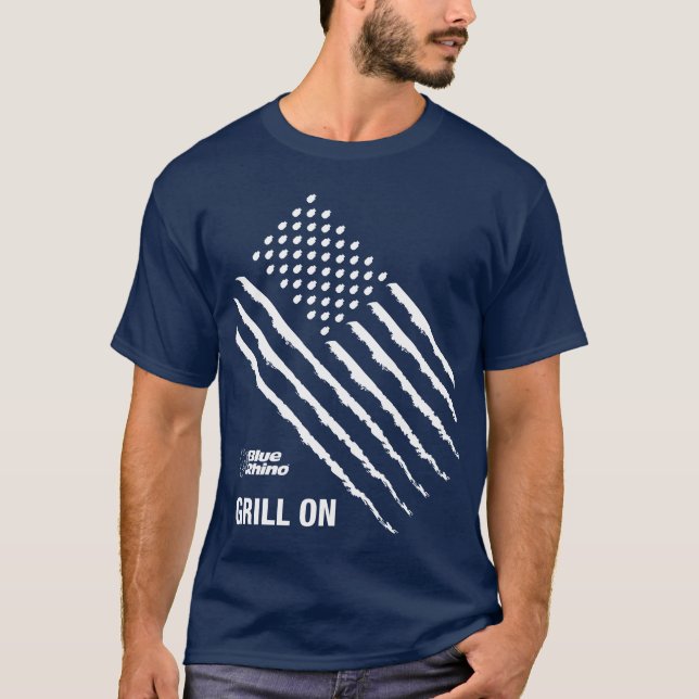 Blue Rhino "American Flag: Grill On" Men's T-Shirt (Vorderseite)