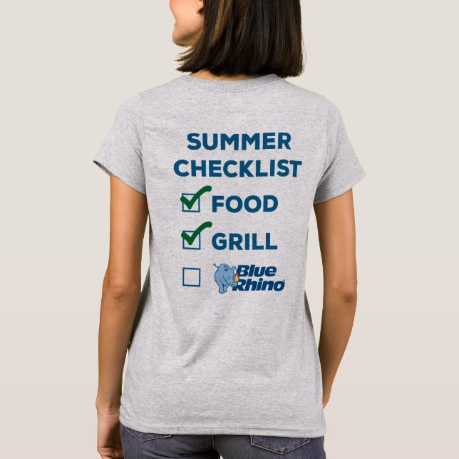 Blue Rhino "Summer Checklist" Frauen T-Shirt (Rückseite)