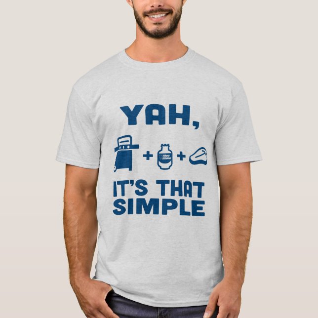 Blue Rhino "Yah, It's That Simple" Men's T-Shirt (Vorderseite)