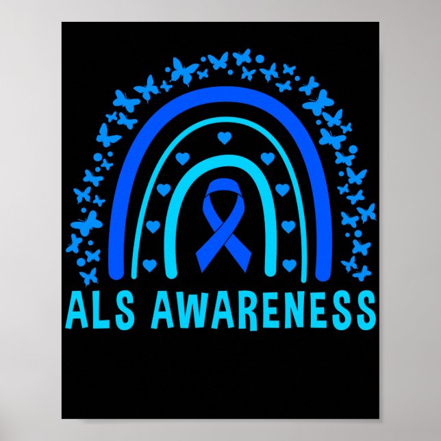 Blue Ribbon ALS Awareness Rainbow Poster (Vorne)