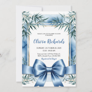 Blue Ribbon Chinoiserie Kinderdusche Einladung