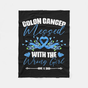 Blue Ribbon Colon Cancer Girl Survivor Colorectal Fleecedecke