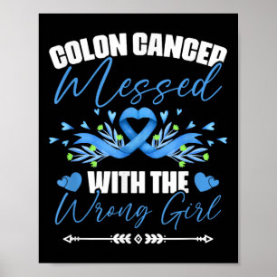 Blue Ribbon Colon Cancer Girl Survivor Colorectal Poster
