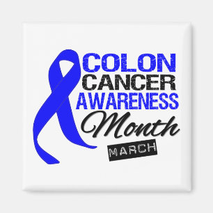 Blue Ribbon Colon Krebs Bewusstsein Monat Magnet