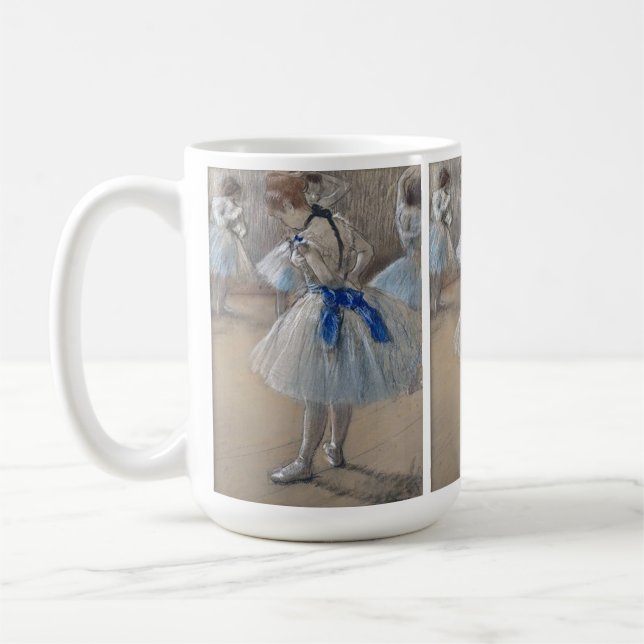 Blue Ribbon Dancer Edgar Degas Kaffeetasse (Links)