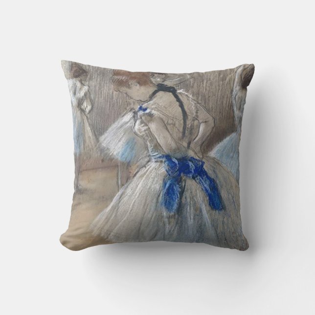 Blue Ribbon Dancer Edgar Degas Kissen (Vorderseite)