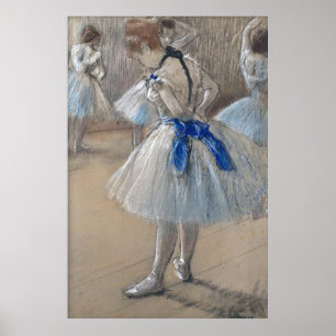 Blue Ribbon Dancer Edgar Degas Poster