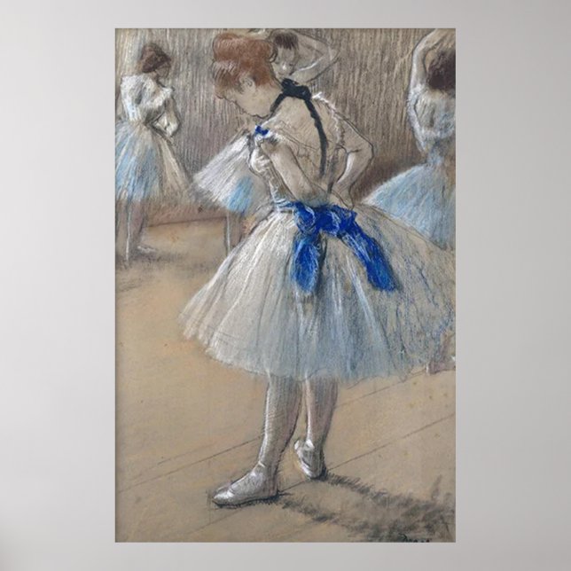 Blue Ribbon Dancer Edgar Degas Poster (Vorne)