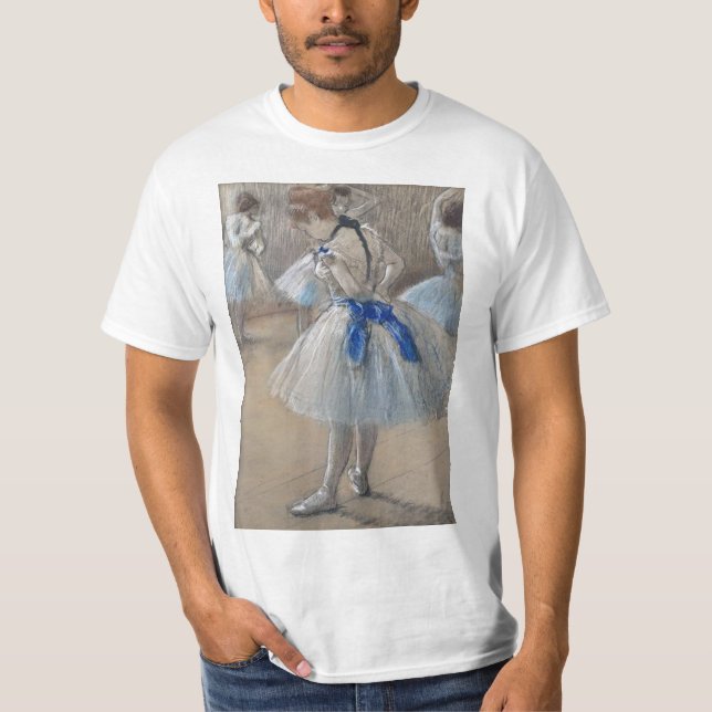 Blue Ribbon Dancer Edgar Degas T-Shirt (Vorderseite)