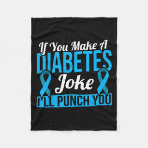 Blue Ribbon Diabetes Bewusstsein Diabetes Witz Fleecedecke