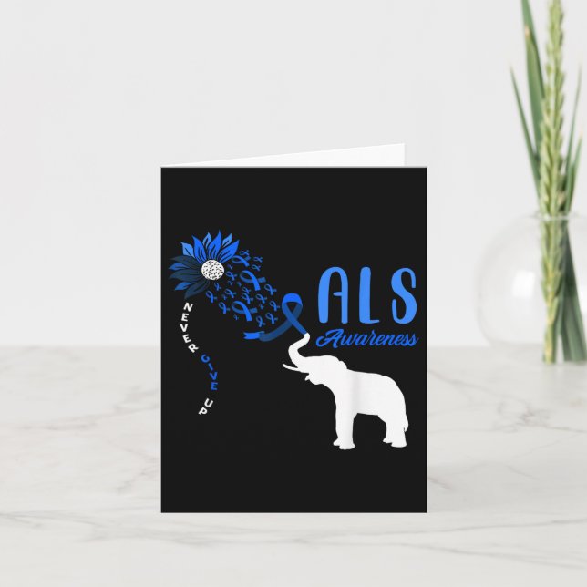 Blue Ribbon Elephant als Krieger Unterstützung als Karte (Vorderseite)