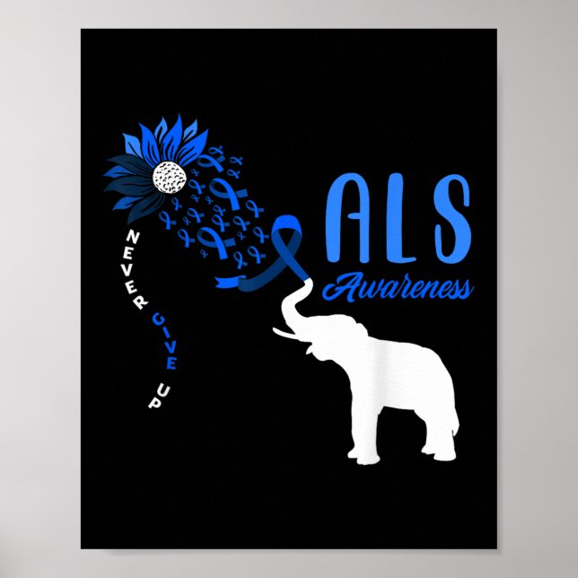 Blue Ribbon Elephant als Krieger Unterstützung als Poster (Vorne)