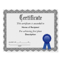 Blue Ribbon First Place