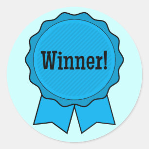 Blue Ribbon Gewinner Runder Aufkleber