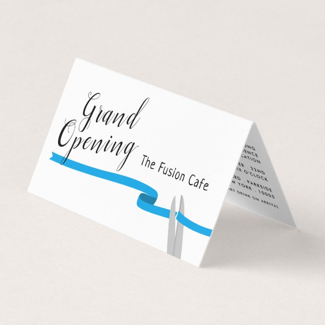 Blue Ribbon, Grand Opening Ceremony Foto/Karte Visitenkarten (Vorderseite)