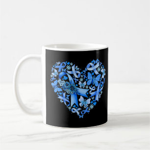 Blue Ribbon Herz Diabetes Aufklärung Monat 2021 T- Kaffeetasse
