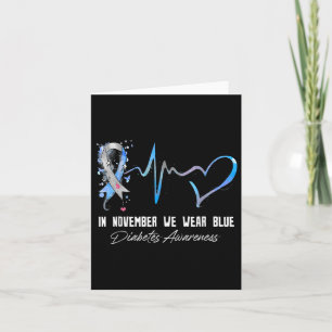 Blue Ribbon im November tragen wir Blau für Diabet Karte