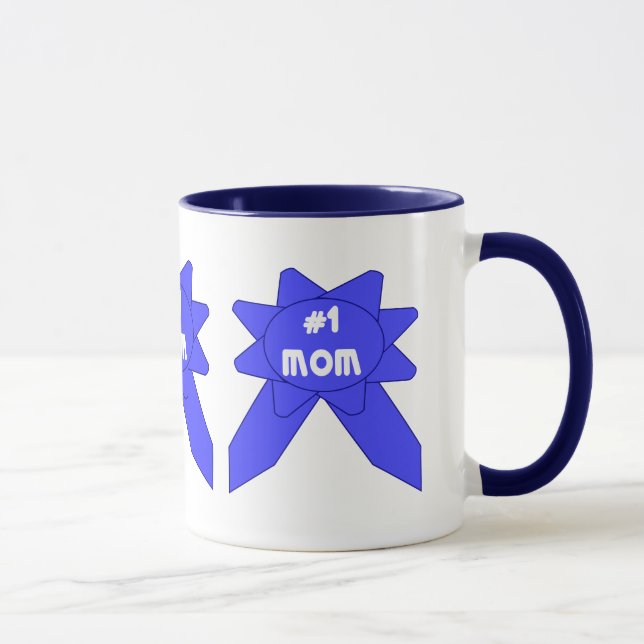 Blue Ribbon Mama x 3 Tasse (Rechts)