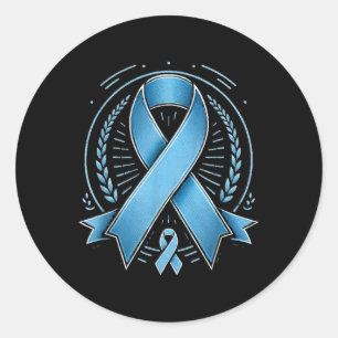 Blue Ribbon Prostate Cancer Awareness Survivor Runder Aufkleber