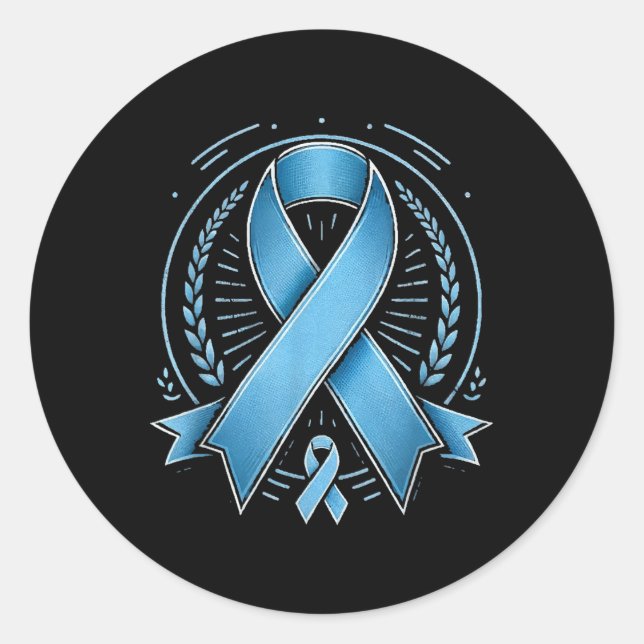 Blue Ribbon Prostate Cancer Awareness Survivor Runder Aufkleber (Vorderseite)