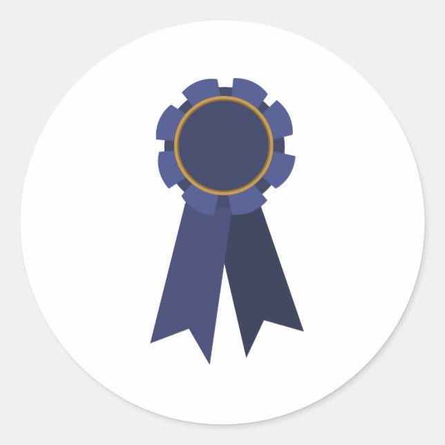 Blue Ribbon Runder Aufkleber (Vorderseite)