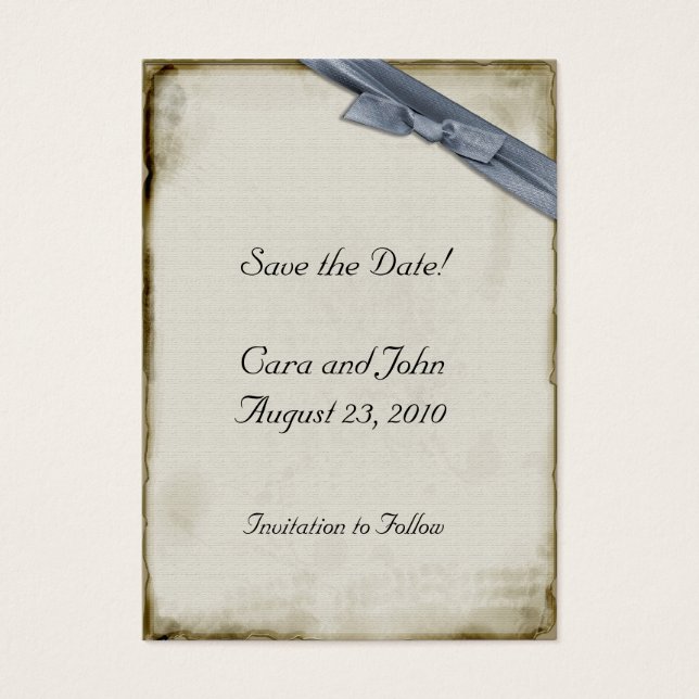Blue Ribbon Save the Date (Vorderseite)