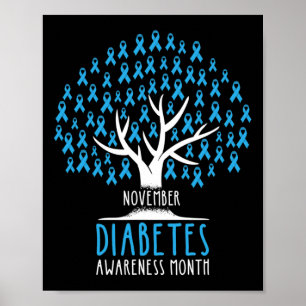 Blue Ribbon Tree - T1D Diabetes Awareness Poster