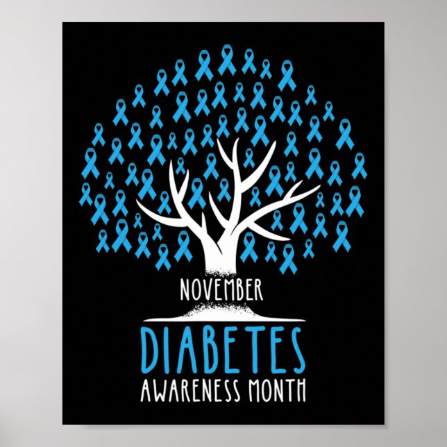Blue Ribbon Tree - T1D Diabetes Awareness Poster (Vorne)