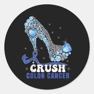 Blue Ribbon Women Colonscopy Kolorektal Colon Canc Runder Aufkleber