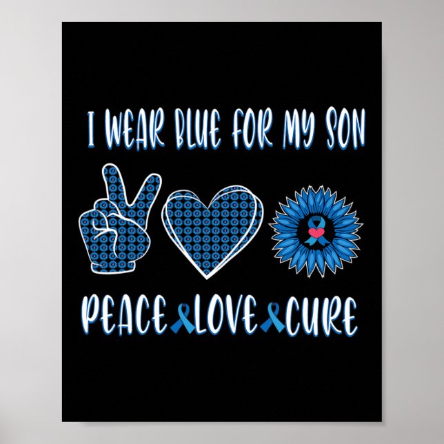 Blue Ribbon zu meinem Sohn November Diabetes Bewus Poster (Vorne)