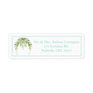 Blue Ribbons Floral Elegante Rücksendeadresse Labe
